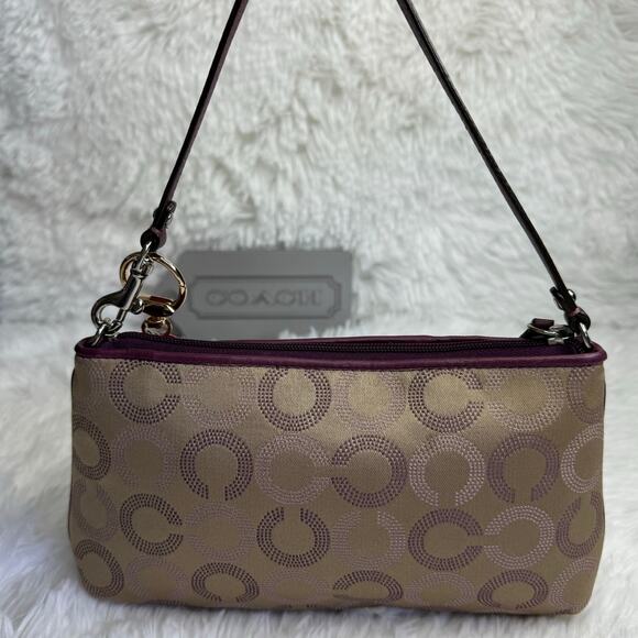COACH y2k Purple Signature Canvas Wristlet Mini Purse - Picture 2 of 12